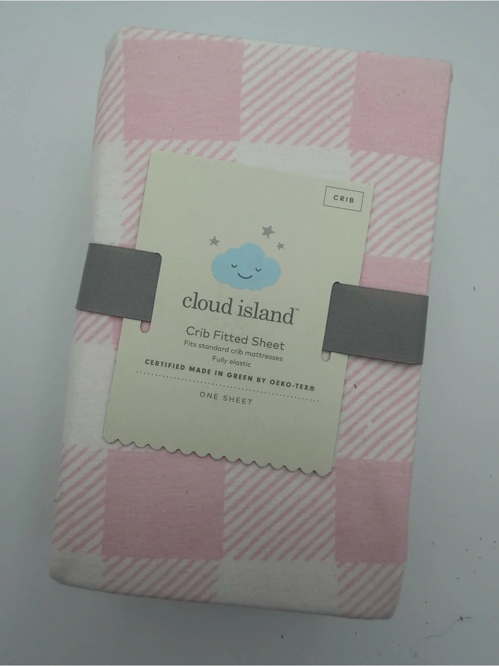 Cloud Island Pink Buffalo Check Gingham Fitted Crib Sheet Standard Mattress NEW